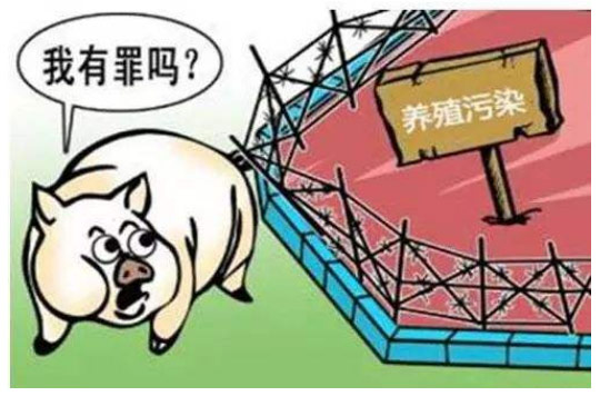 圖為養豬場(chǎng)污染環(huán)境漫畫(huà)圖